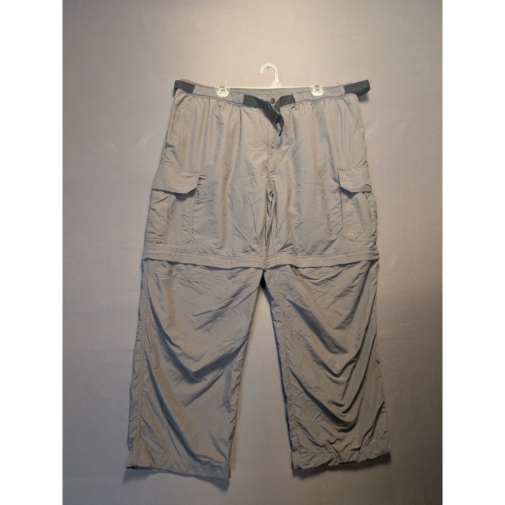 Guide Series Mens 2XL Gray Convertible Hiking Pants Lightweight Buckle Belt